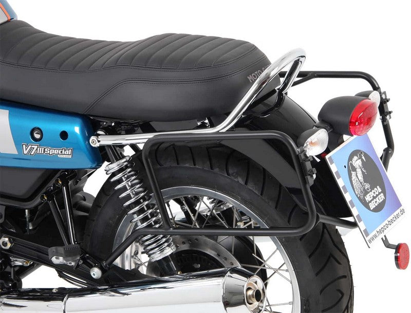 Hepco & Becker / ヘプコ&ベッカー Sidecarrier permanent mounted - black for Moto Guzzi V 7 III /Carbon /Milano /Rough (2018-) | 653553 00 01