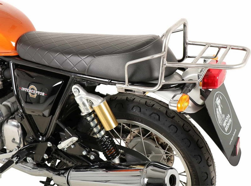 Hepco & Becker / ヘプコ&ベッカー Tube Topcasecarrier – chrome for Royal Enfield Interceptor (2018-) | 6547571 01 02
