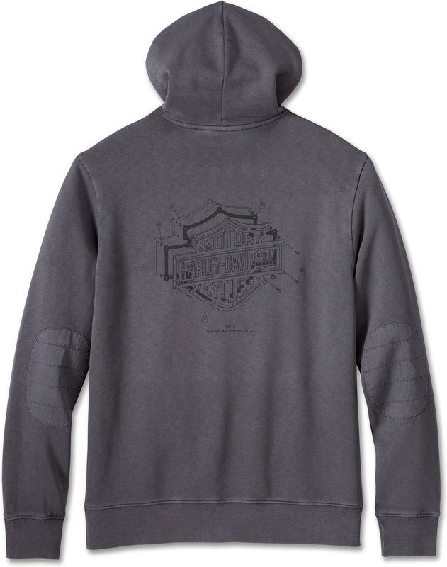 Harley-Davidson Men'S Bar & Shield 3D Hoodie Blackened Pearl | 96013-24VM