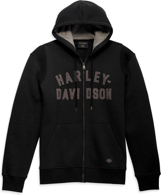 Harley-Davidson Men'S Staple Zip-Up Hoodie Black Beauty | 96018-23VM