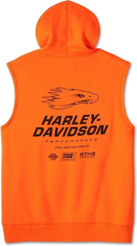 Harley-Davidson Men'S Screamin' Eagle Sleeveless Hoodie Harley Orange | 96021-24VM