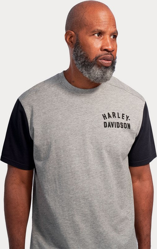 Harley-Davidson Men'S Staple Colorblock Tee Colorblock-Design-Heather Grey | 96046-23VM