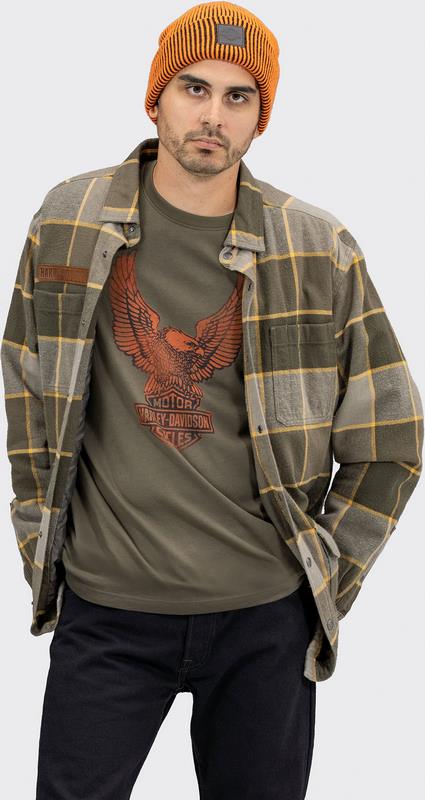 Harley-Davidson Men'S Vintage Plaid Shirt Jacket Yarn-dyed plaid | 96064-22VM