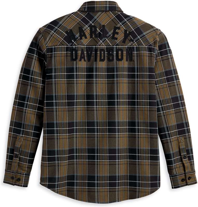 Harley-Davidson Men'S Staple Shirt Olive Plaid | 96126-23VM