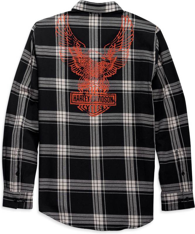 Harley-Davidson Men'S Road Captain Shirt Black Plaid | 96145-23VM