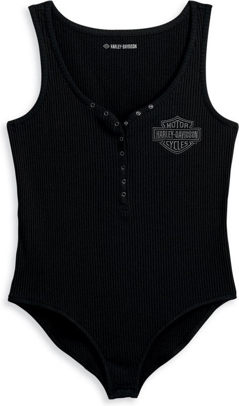 Harley-Davidson Women'S Iron Bond Henley Bodysuit Black Beauty | 96214-23VW