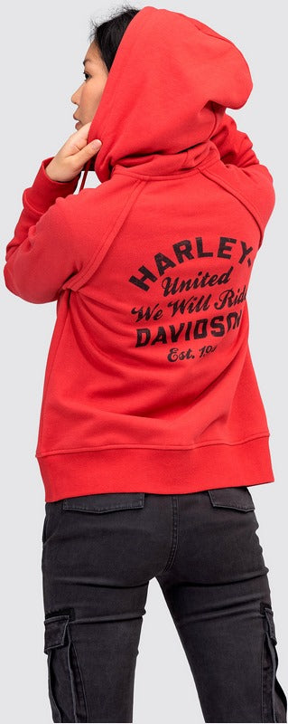 Harley-Davidson Women'S Metropolitan Zip Front Hoodie Redline Red Heather | 96421-22VW