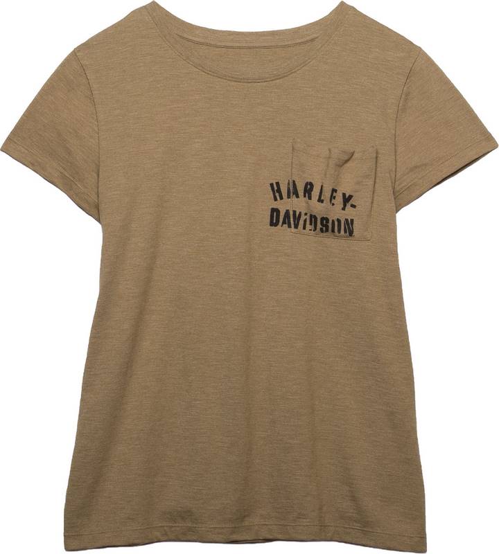 Harley-Davidson Women'S Tour Of Duty Pocket Tee Dried Herb | 96450-22VW