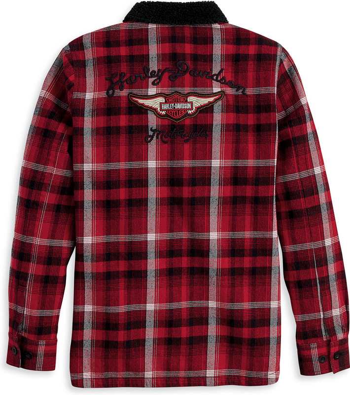 Harley-Davidson Women'S Heritage Silver Wing Shirt Jacket Yarn-dyed plaid | 96481-23VW