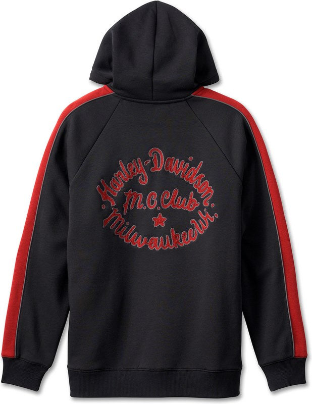 Harley-Davidson Men'S Club Crew Zip-Up Hoodie Black Beauty | 96514-23VM