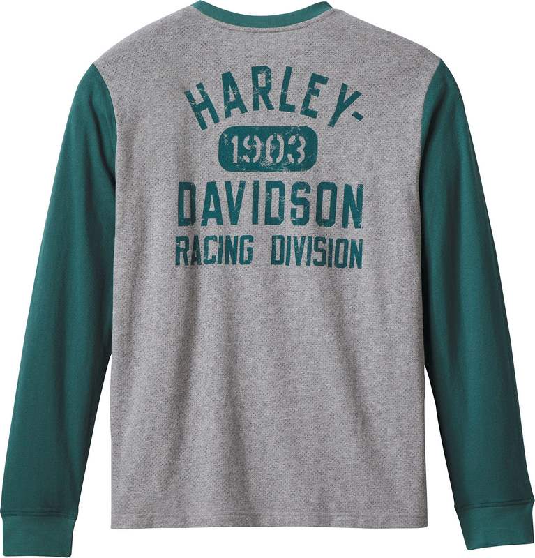 Harley-Davidson Men'S Racing Tee Colorblock-Design-Heather Grey | 96555-23VM