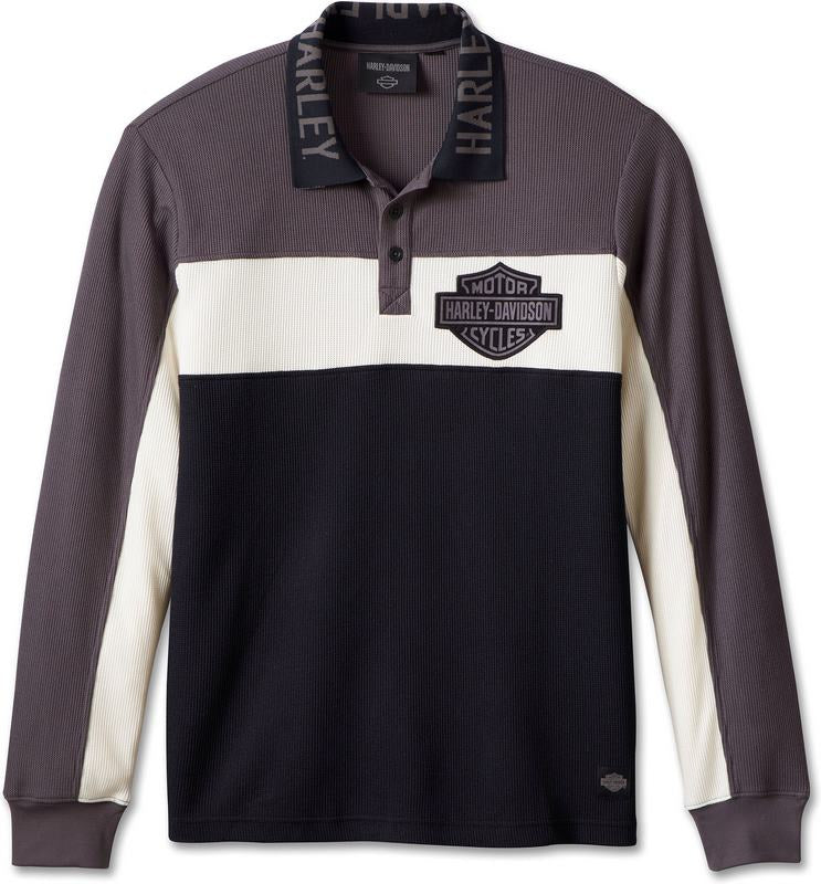 Harley-Davidson Men'S Champion Club Polo Colorblock-Design-Blackened Pearl | 96557-23VM