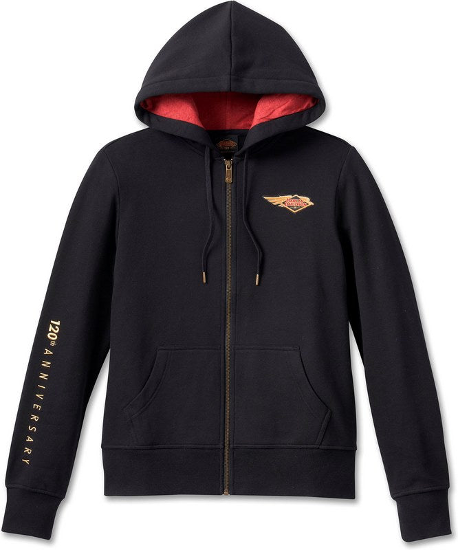 Harley-Davidson Women'S 120Th Anniversary Special Zip Front Hoodie Black Beauty | 96665-23VW