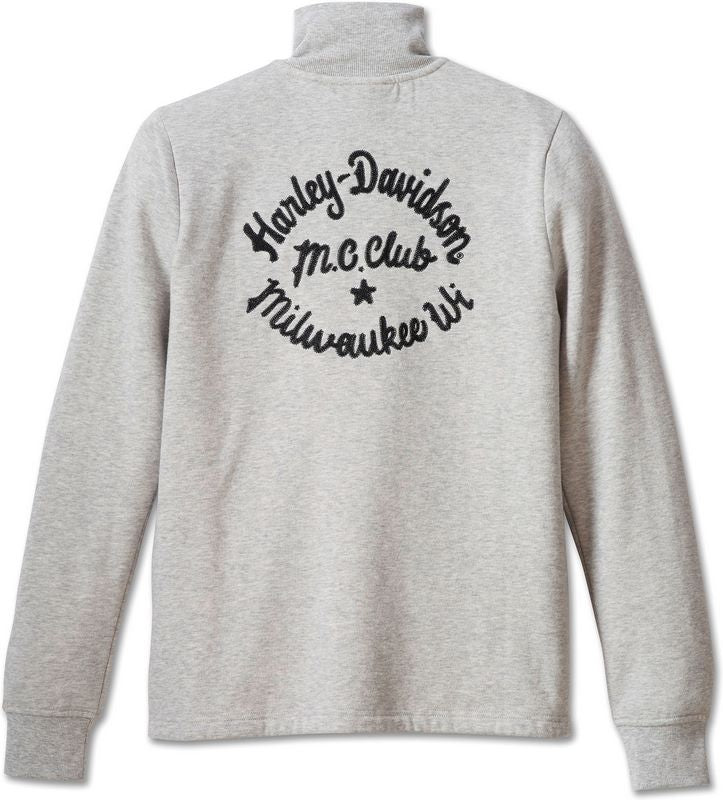 Harley-Davidson Women'S Hill Climber Crew Zip Front Fleece Jacket Light Grey Heather | 96671-23VW