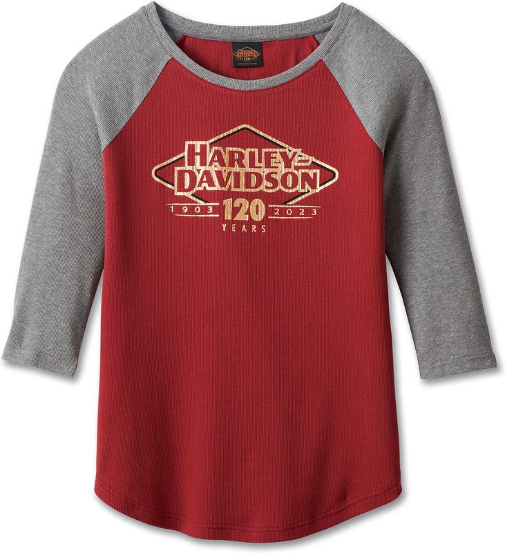 Harley-Davidson Women'S 120Th Anniversary Speedbird Diamond Knit Top Colorblock-Design-Merlot | 96684-23VW