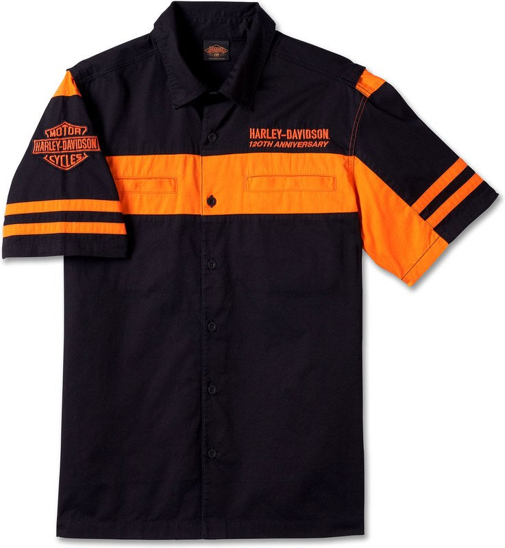 Harley-Davidson Men'S 120Th Anniversary Shirt Colorblock-Design-Harley Orange | 96872-23VM