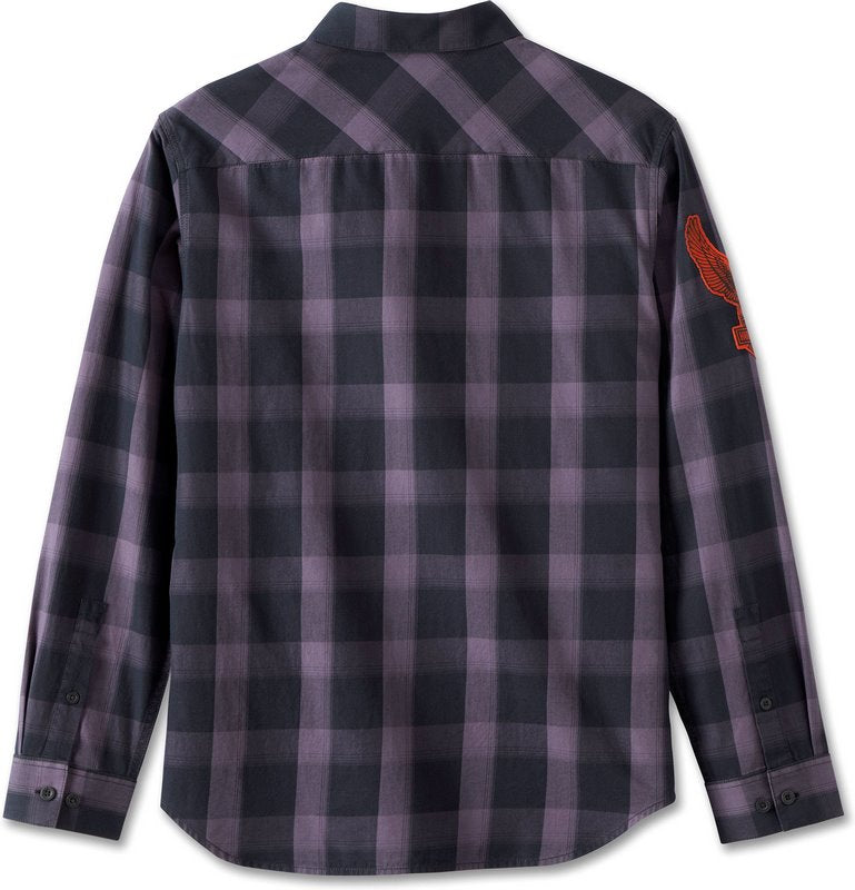Harley-Davidson Men'S Motorbreath Long Sleeve Shirt Black Plaid | 96874-23VM