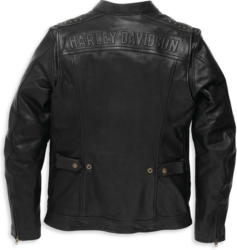 Harley-Davidson Women'S Electra Mandarin Collar Studded Leather Jacket Black | 97000-22EW