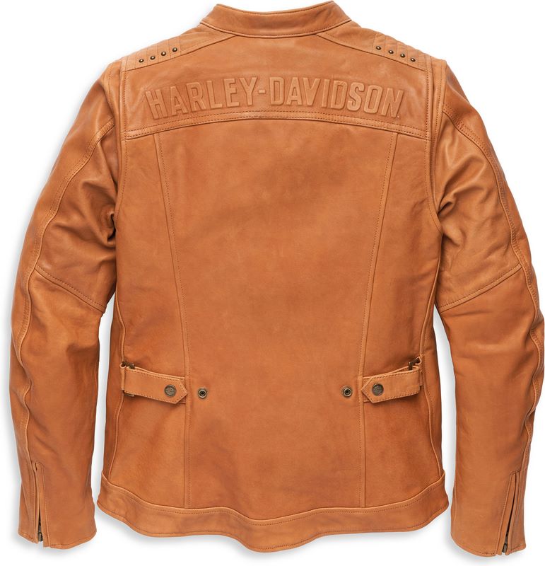 Harley-Davidson Women'S Electra Mandarin Collar Studded Leather Jacket Tortoise Shell | 97001-22EW