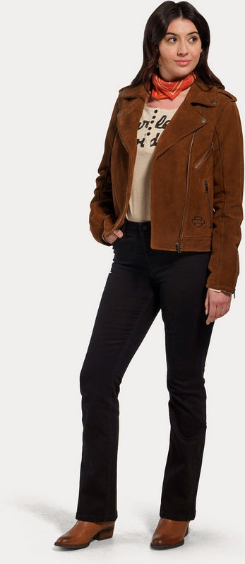 Harley-Davidson Women'S Transcendent Distressed Leather Jacket Dachshund | 97009-23VW