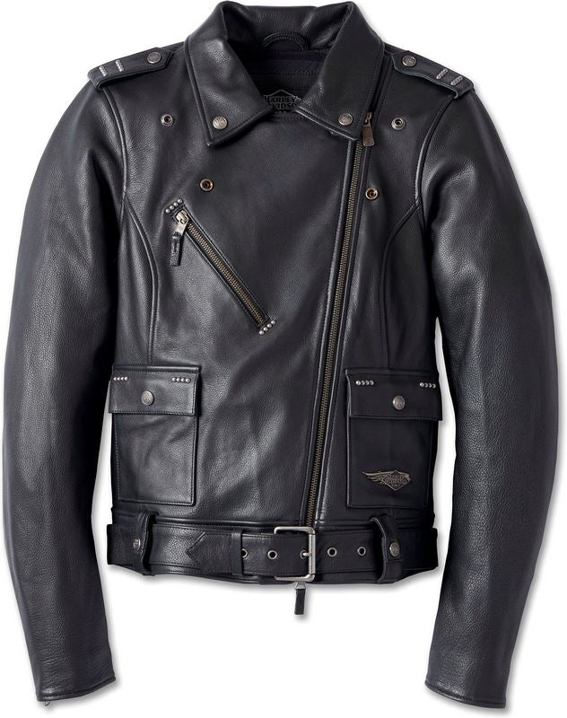 Harley-Davidson Women'S 120Th Anniversary Cycle Queen Leather Biker Jacket Black | 97026-23EW