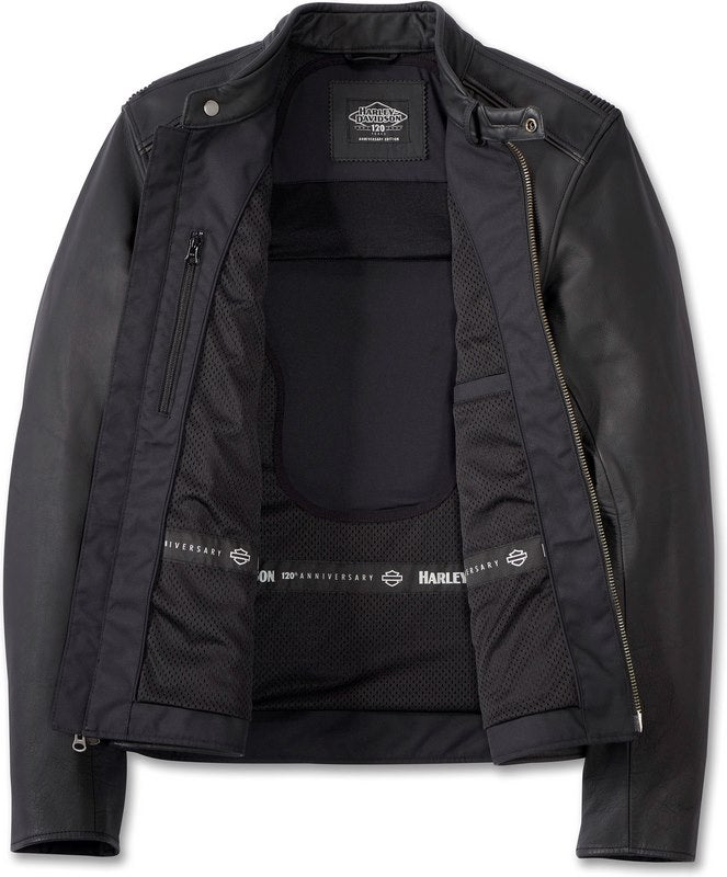 Harley-Davidson Men'S 120Th Anniversary Revelry Leather Jacket Black | 97030-23EM