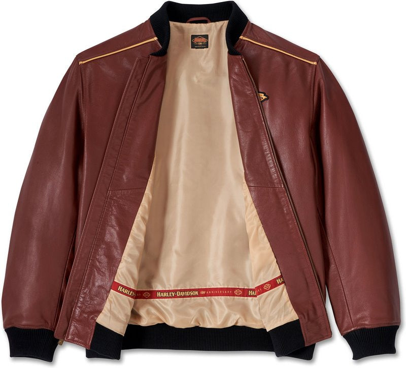 Harley-Davidson Men'S 120Th Anniversary Leather Jacket Rum Raisin Leather | 97035-23VM