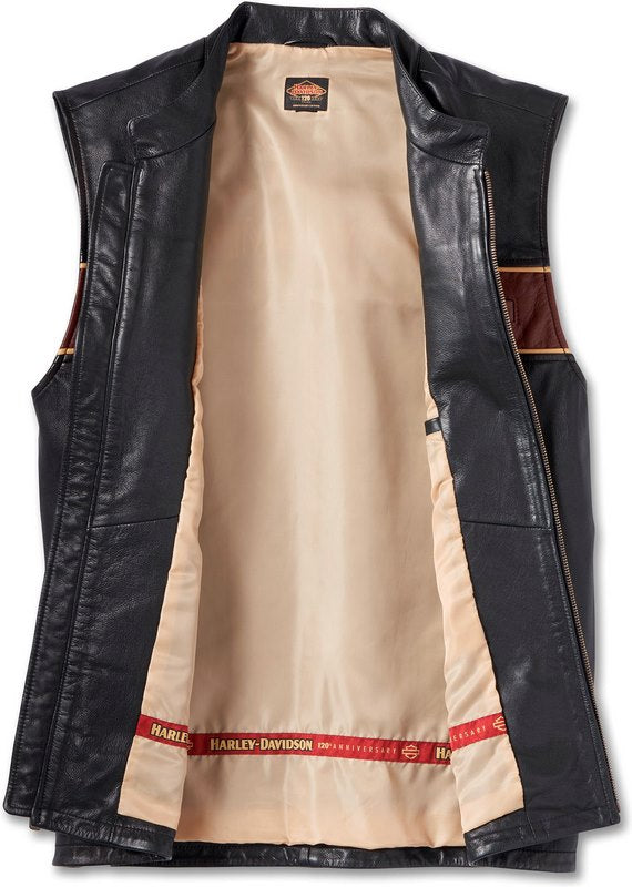 Harley-Davidson Men'S 120Th Anniversary Leather Vest Black leather | 97036-23VM