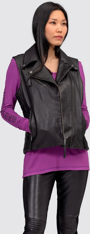 Harley-Davidson Women'S Electric Leather Vest Black Beauty 2 | 97040-22VW