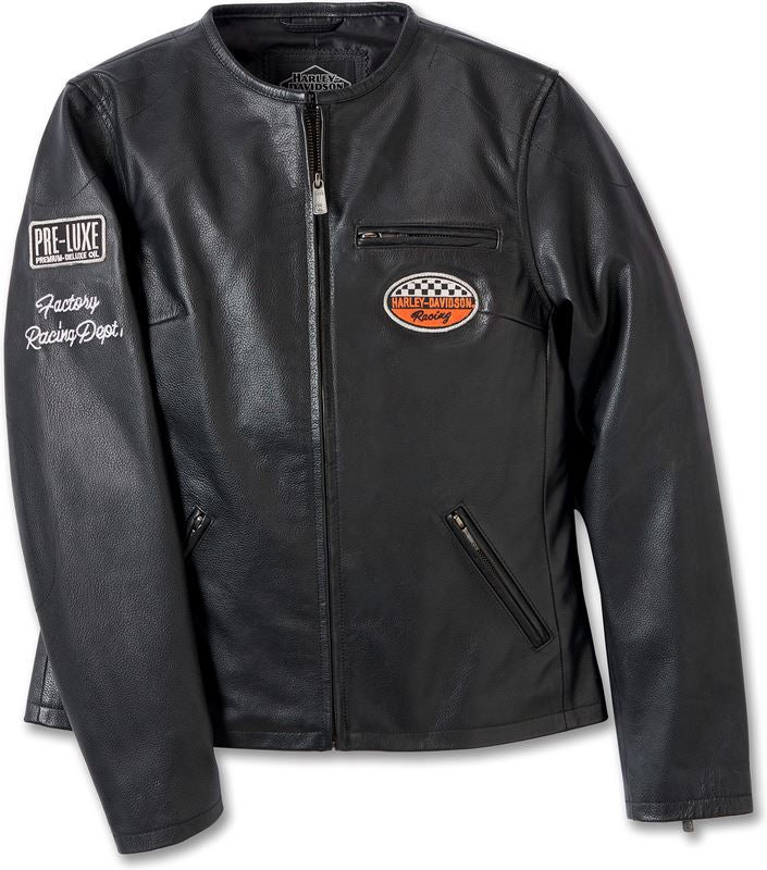 Harley-Davidson Women'S 120Th Anniversary Cafe Racer Leather Jacket Black | 97052-23VW