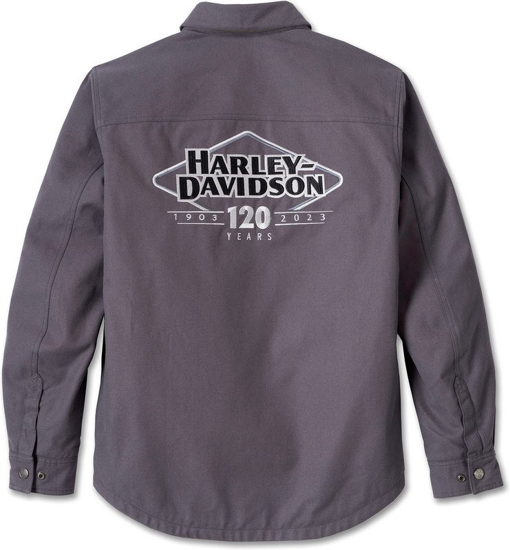 Harley-Davidson Men'S 120Th Anniversary Operative Riding Shirt Jacket Blackened Pearl | 97189-23EM