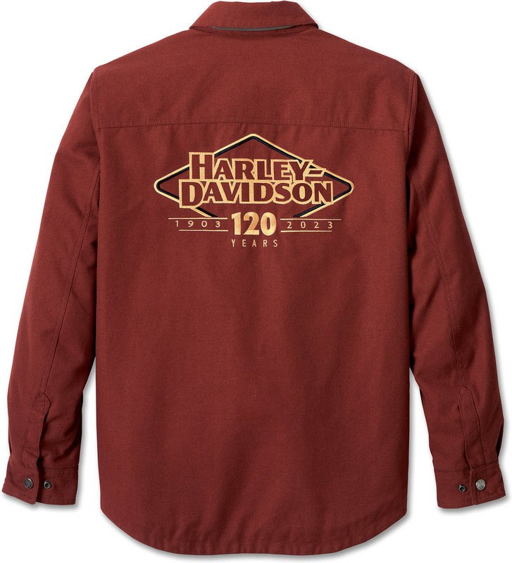 Harley-Davidson Men'S 120Th Anniversary Operative Riding Shirt Jacket Rum Raisin | 97190-23EM