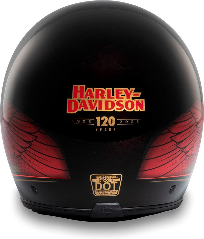 Harley-Davidson 120Th Anniversary Eagle H-D X14 サン・シールド 3/4 ヘルメット Gloss black | 97222-23EX