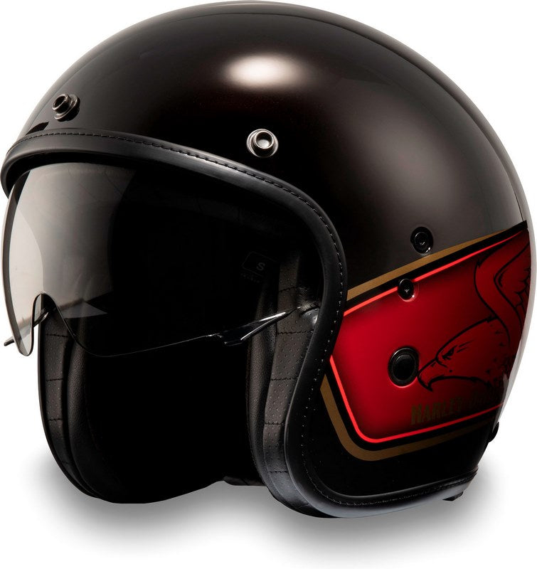 Harley-Davidson 120Th Anniversary Eagle H-D X14 サン・シールド 3/4 ヘルメット Gloss black | 97222-23EX