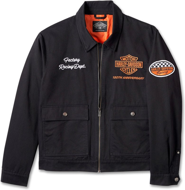 Harley-Davidson Men'S 120Th Anniversary Work Jacket Black Beauty | 97526-23VM