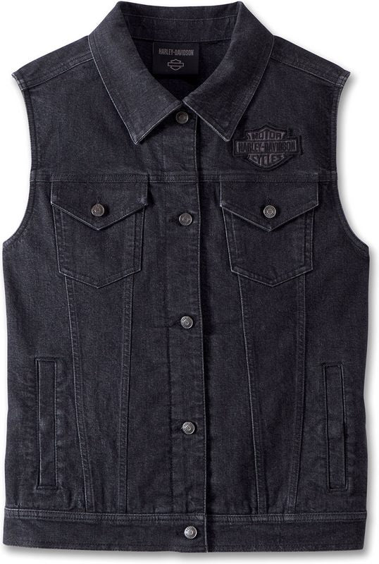 Harley-Davidson Women'S Kickstart 3-In-1 Denim Jacket Black Beauty | 97537-23VW