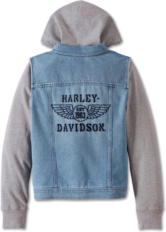 Harley-Davidson Women'S Kickstart 3-In-1 Denim Jacket Medium Indigo | 97538-23VW