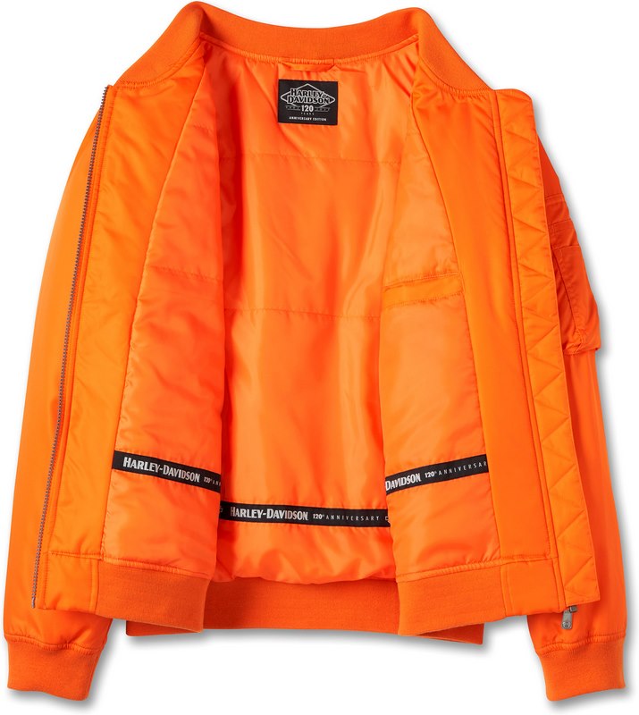 Harley-Davidson Women'S 120Th Anniversary Bomber Jacket Harley Orange | 97557-23VW