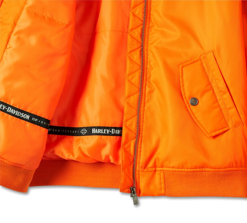 Harley-Davidson Women'S 120Th Anniversary Bomber Jacket Harley Orange | 97557-23VW