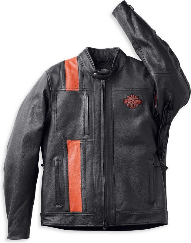 Harley-Davidson Men'S Highway-100 Waterproof Leather Jacket Black | 98000-22EM