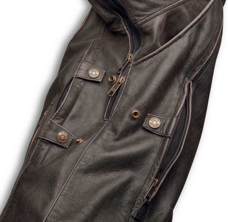 Harley-Davidson H-D® Triple Vent System Trostel Leather Jacket Dark brown | 98053-19EM