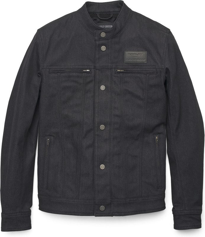 Harley-Davidson Mens'S Chisel Denim Trucker Riding Jacket Black | 98118-23VM