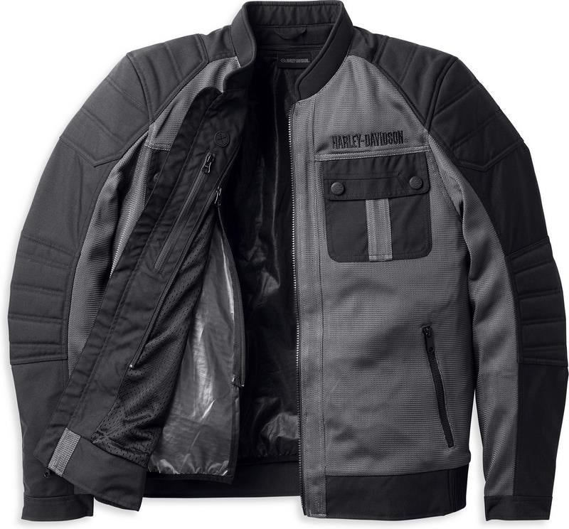 Harley-Davidson Men'S Zephyr Mesh Jacket W/ Zip-Out Liner Granite Grey | 98131-22EM