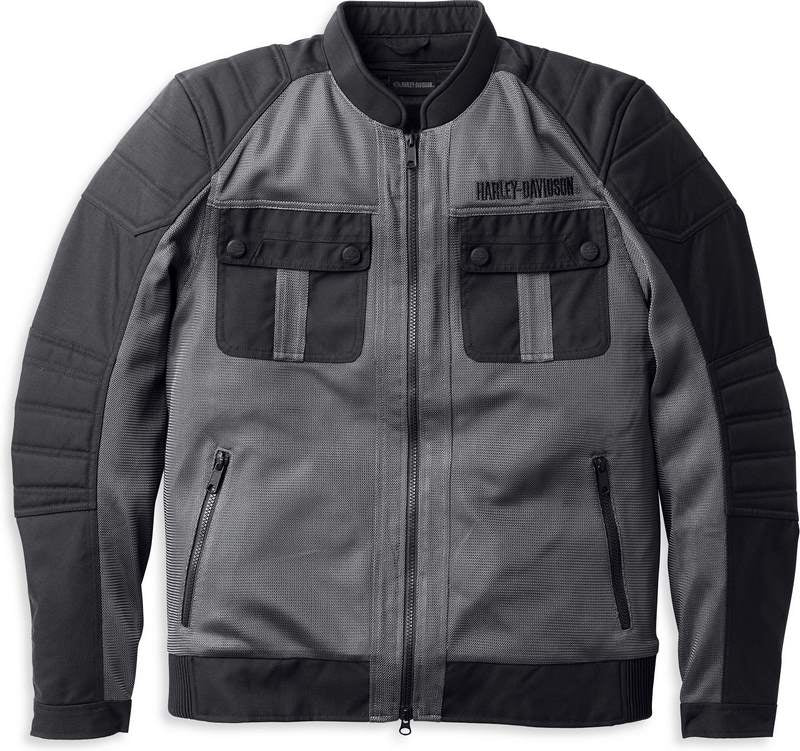 Harley-Davidson Men'S Zephyr Mesh Jacket W/ Zip-Out Liner Granite Grey | 98131-22EM