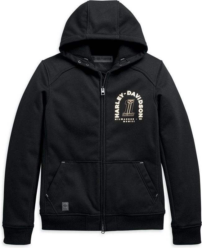 Harley-Davidson Hoodie Arterial Abrasion-Resistant Slim Fit Riding Sweatshirt Black | 98148-20EM