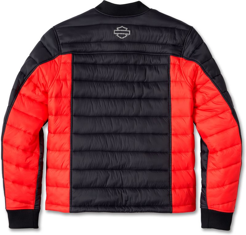 Harley-Davidson Men'S H-D Flex Layering System Heavy Insulated Mid Layer Black Beauty/High Risk Red | 98171-24VM