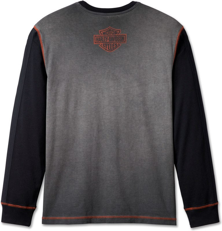 Harley-Davidson Men'S Iron Bond Longsleeve Colorblock-Design-Light Grey | 99003-23VM