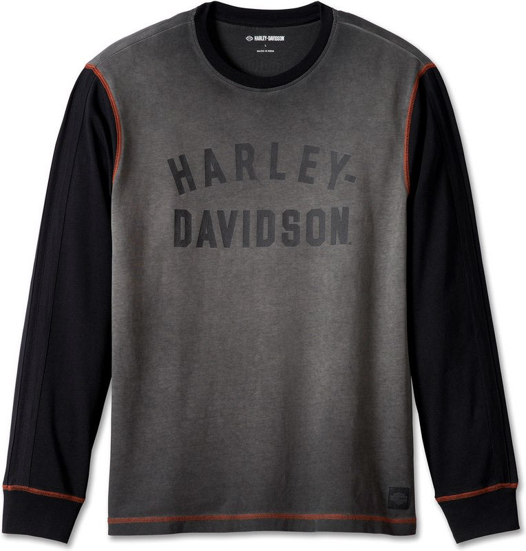 Harley-Davidson Men'S Iron Bond Longsleeve Colorblock-Design-Light Grey | 99003-23VM