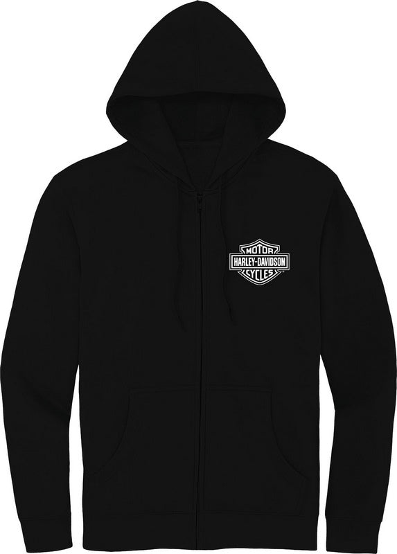 Harley-Davidson Women'S Special Racer Font Zip Front Hoodie Black Beauty | 99007-23VW