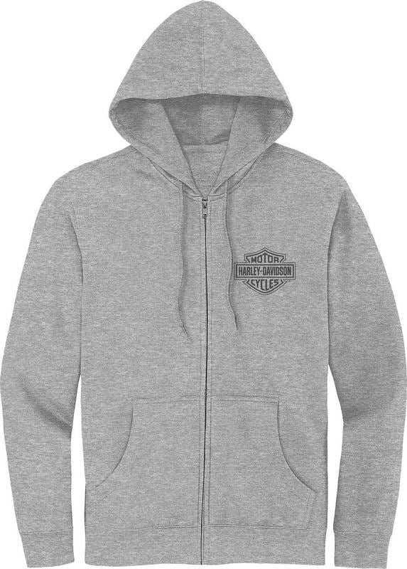 Harley-Davidson Women'S Special Racer Font Zip Front Hoodie Light Grey Heather | 99008-23VW